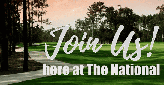 the words join us here at the national golf club