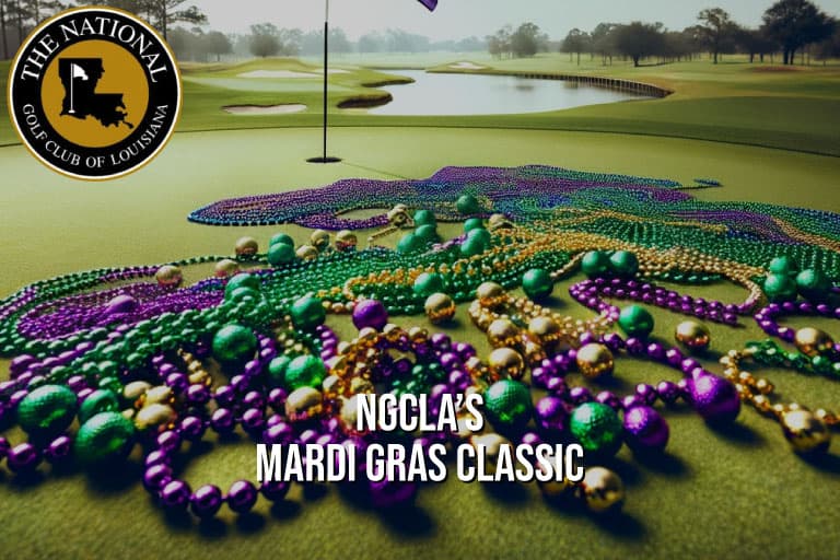 a golf course with beads on the ground