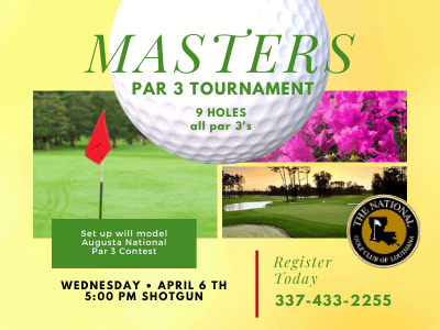 a flyer for the masters golf tournament