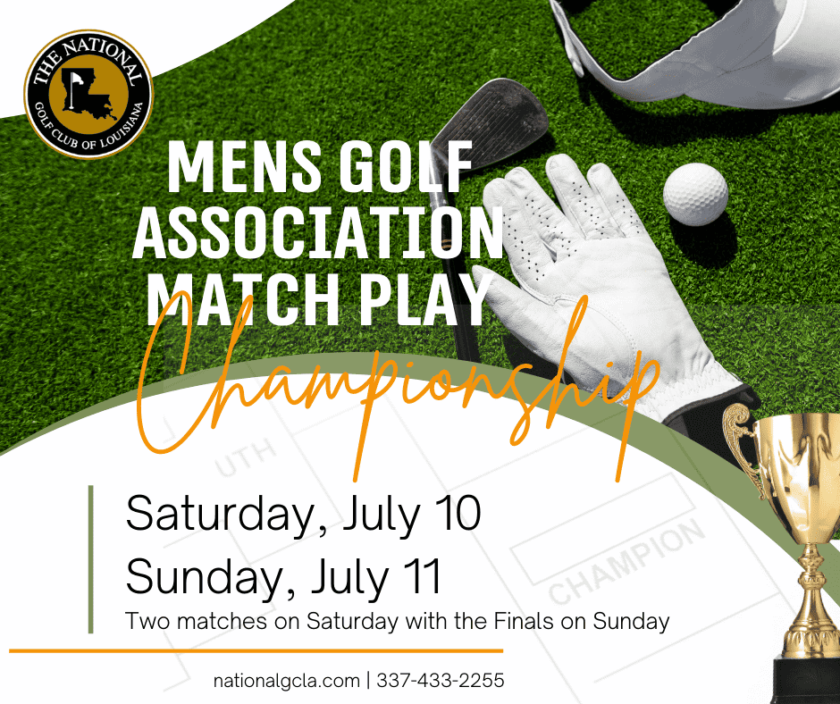 a flyer for the men's golf association match play