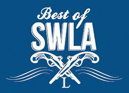The best of swla logo on a blue background.