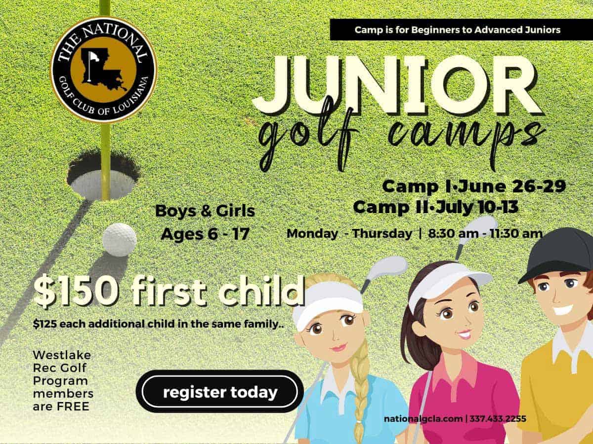 a flyer for the junior golf camps