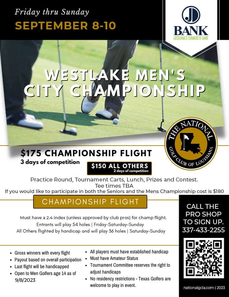 a flyer for the westlake men's city championship